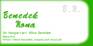 benedek mona business card